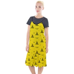 Gadsden Flag Don t Tread On Me Yellow And Black Pattern With American Stars Camis Fishtail Dress by snek