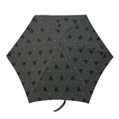 Gadsden Flag Don t Tread On Me Black And Gray Snake And Metal Gothic Crosses Mini Folding Umbrellas by snek