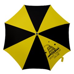 Gadsden Flag Don t Tread On Me Yellow And Black Pattern With American Stars Hook Handle Umbrellas (large) by snek