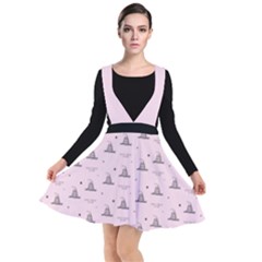 Gadsden Flag Standard Color Pink Gadsden Flag Pattern3 Stars K Gadsden Flag Pattern3 Black Background Plunge Pinafore Dress by snek