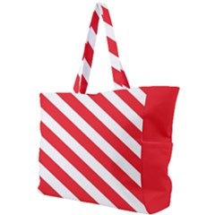 Candy Cane Red White Line Stripes Pattern Peppermint Christmas Delicious Design Simple Shoulder Bag by genx