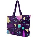 Retrowave Aesthetic vaporwave retro memphis pattern 80s design 3D geometric shapes Simple Shoulder Bag View1