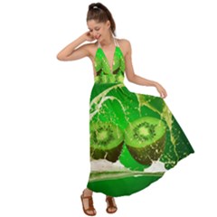 Kiwi Fruit Vitamins Healthy Cut Backless Maxi Beach Dress by Amaryn4rt