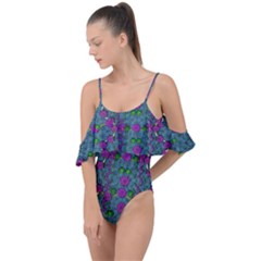 The Most Beautiful Flower Forest On Earth Drape Piece Swimsuit by pepitasart