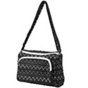 Chevrons Noir / Gris Front Pocket Crossbody Bag View1