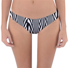 Abstrait Lignes Blanc/noir Reversible Hipster Bikini Bottoms by kcreatif