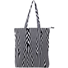 Abstrait Lignes Blanc/noir Double Zip Up Tote Bag by kcreatif