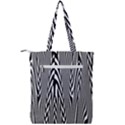 Abstrait Lignes Blanc/Noir Double Zip Up Tote Bag View2