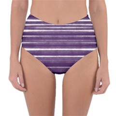 Bandes Peinture Violet  Reversible High-waist Bikini Bottoms by kcreatif