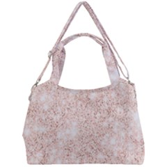 Rose Gold Pink Glitters Metallic Finish Party Texture Imitation Pattern Double Compartment Shoulder Bag by genx