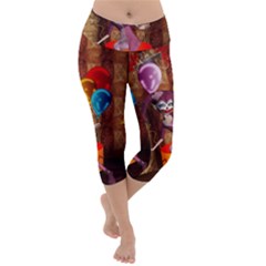 Cute Little Harlequin Lightweight Velour Capri Yoga Leggings by FantasyWorld7