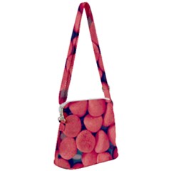 Fraise Bonbons Zipper Messenger Bag by kcreatif