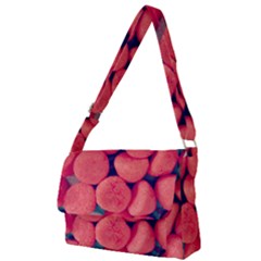 Fraise Bonbons Full Print Messenger Bag (l) by kcreatif