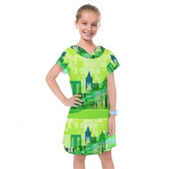 Architecture Skyline Kids  Drop Waist Dress by Wegoenart