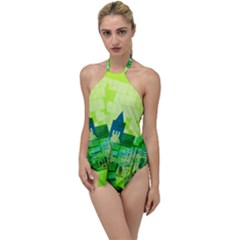 Architecture Skyline Go With The Flow One Piece Swimsuit by Wegoenart