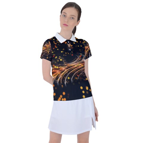 Abstract Background Particles Wave Women s Polo Tee by Wegoenart