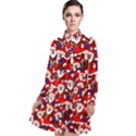 Nicholas Santa Christmas Pattern Long Sleeve Chiffon Shirt Dress View1