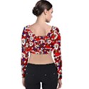 Nicholas Santa Christmas Pattern Velvet Long Sleeve Crop Top View2