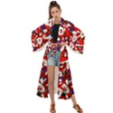 Nicholas Santa Christmas Pattern Maxi Kimono View1