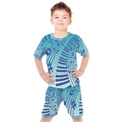 Music Piano Treble Clef Clef Kids  Tee And Shorts Set by Wegoenart