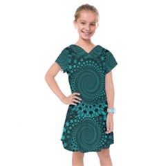 Spiral Abstract Pattern Background Kids  Drop Waist Dress by Wegoenart