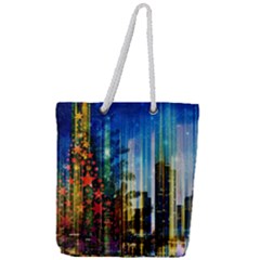 Skyline Frankfurt Christmas Star Full Print Rope Handle Tote (large) by Wegoenart