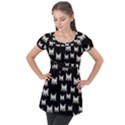 Bats In The Night Ornate Puff Sleeve Tunic Top View1