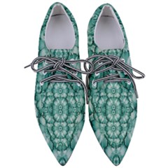 Sea And Florals In Deep Love Women s Pointed Oxford Shoes by pepitasart