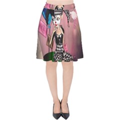 Cute Little Harlequin Velvet High Waist Skirt by FantasyWorld7