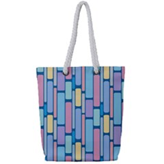 Background Wallpaper Block Pattern Full Print Rope Handle Tote (small) by Vaneshart