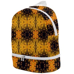 Pattern Wallpaper Background Yellow Amber Black Zip Bottom Backpack by Vaneshart