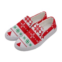 Ugly Christmas Sweater Pattern Women s Canvas Slip Ons by Sobalvarro