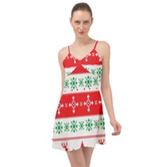 Ugly Christmas Sweater Pattern Summer Time Chiffon Dress by Sobalvarro