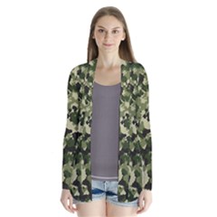 Dark Green Camouflage Army Drape Collar Cardigan by McCallaCoultureArmyShop