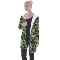 Dark Green Camouflage Army Longline Hooded Cardigan by McCallaCoultureArmyShop