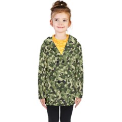 Dark Green Camouflage Army Kids  Double Breasted Button Coat by McCallaCoultureArmyShop