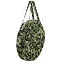 Dark Green Camouflage Army Giant Round Zipper Tote View3