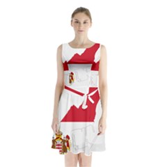 Monaco Country Europe Flag Borders Sleeveless Waist Tie Chiffon Dress by Sapixe