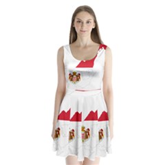 Monaco Country Europe Flag Borders Split Back Mini Dress  by Sapixe