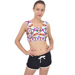 Rainbow Pattern V-back Sports Bra by Mariart