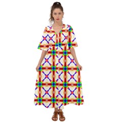 Rainbow Pattern Kimono Sleeve Boho Dress by Mariart