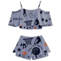 Slam Dunk Basketball Gray Kids  Off Shoulder Skirt Bikini View2