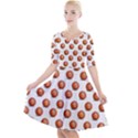 Orange Basketballs Quarter Sleeve A-Line Dress View1