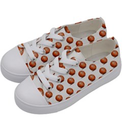 Orange Basketballs Kids  Low Top Canvas Sneakers by mccallacoulturesports