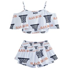 Slam Dunk Baskelball Baskets Kids  Off Shoulder Skirt Bikini by mccallacoulturesports