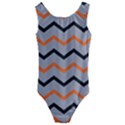 Basketball Thin Chevron Kids  Cut-Out Back One Piece Swimsuit View1