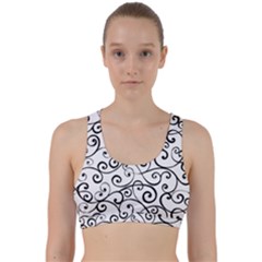 Black And White Swirls Back Weave Sports Bra by mccallacoulture