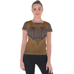 Wonderful Elephant Short Sleeve Sports Top  by FantasyWorld7