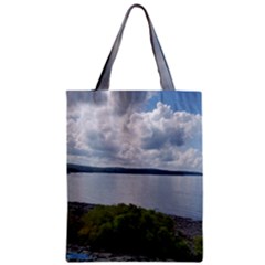 Lake Wallenpaupack Zipper Classic Tote Bag by canvasngiftshop