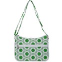 White Green Shapes Zip Up Shoulder Bag View3